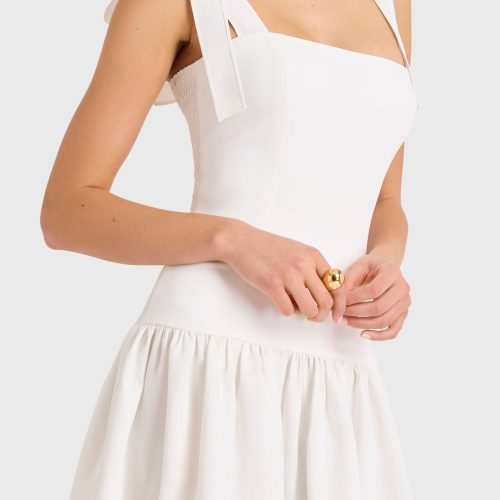 CI 22694 RUDI DRESS IVORY DETAIL