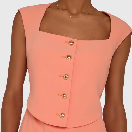 CI 40040 GEORGIE SKORT ROMPER NECTARINE DETAIL