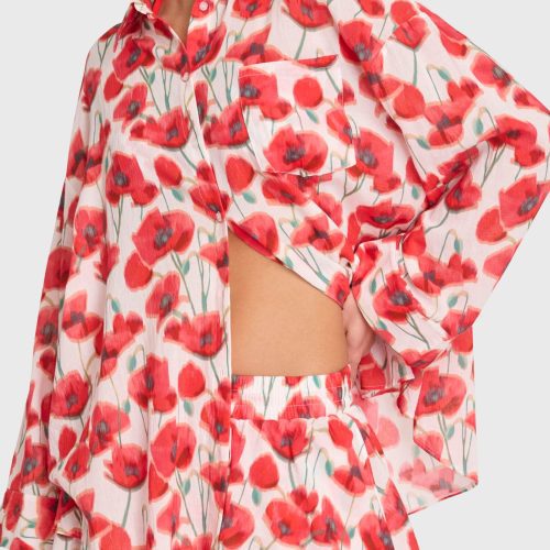 CU 8306 PF Brio Cover Up Top Poppy Print 046