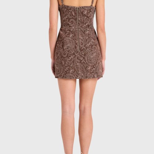 D 40096PD TAYLOR SKORT ROMPER BROWN PAISLEY BACK