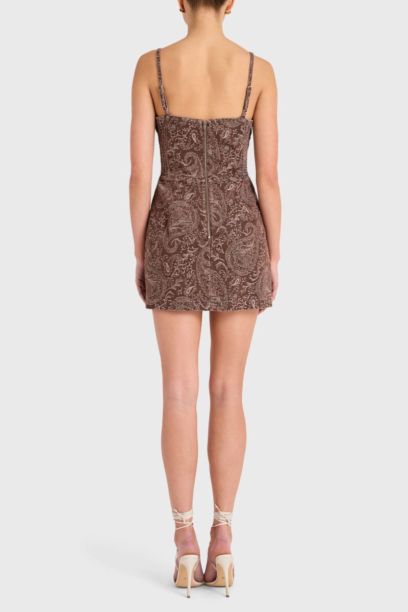 D 40096PD TAYLOR SKORT ROMPER BROWN PAISLEY BACK