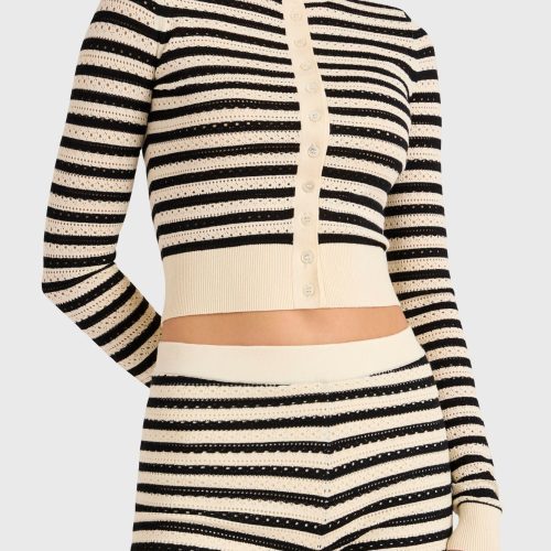 FFK 32290SE SEINE CARDIGAN BLACK IVORY DETAIL