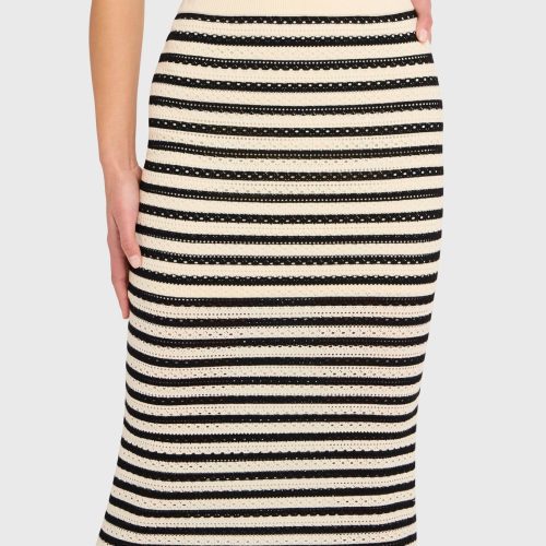 FFK 40076SEI SEINE SKIRT BLACK IVORY DETAIL