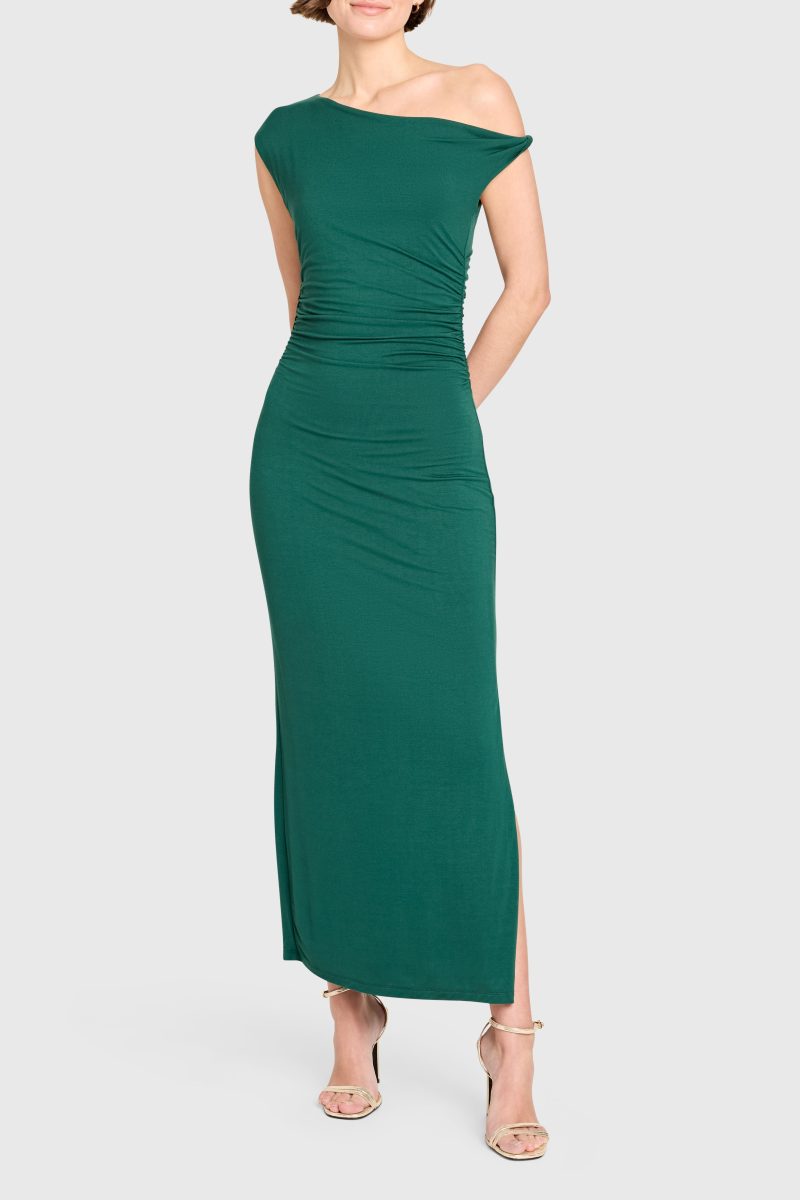 J 22780 JENNAN DRESS HUNTER GREEN A