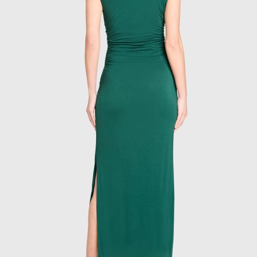 J 22780 JENNAN DRESS HUNTER GREEN BACK