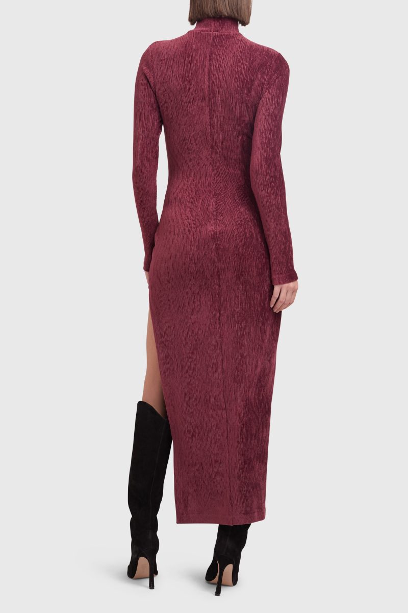 J 22604CKN SECORA DRESS BURGUNDY BACK