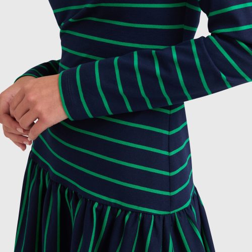 J 22754 ADORNO DRESS NAVY GREEN DETAIL