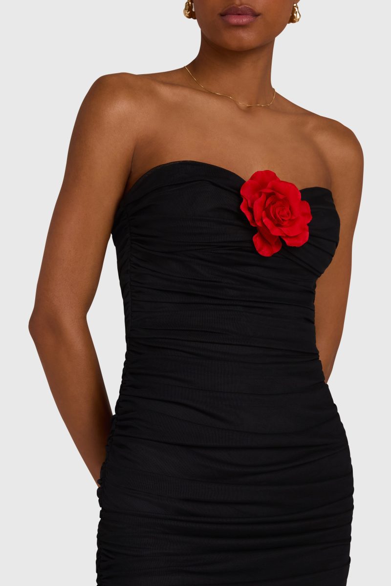 LOPEZ ROSE DRESS BLACK DETAIL