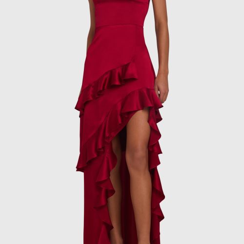 SC 22318 MAGNOLIA SILK GOWN CARNELIAN A