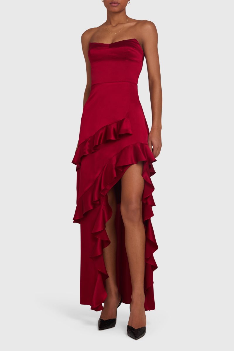 SC 22318 MAGNOLIA SILK GOWN CARNELIAN A