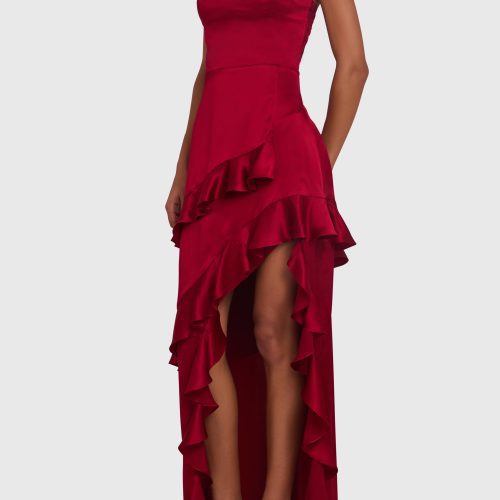 SC 22318 MAGNOLIA SILK GOWN CARNELIAN B