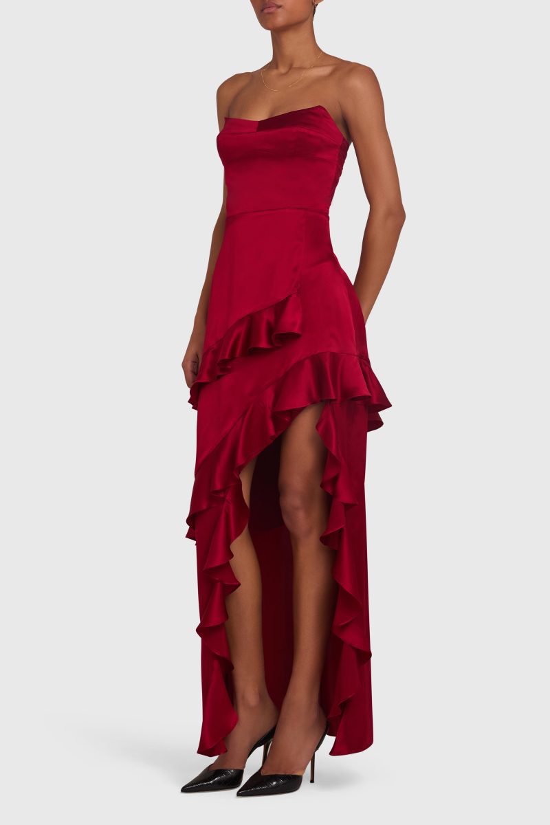 SC 22318 MAGNOLIA SILK GOWN CARNELIAN B