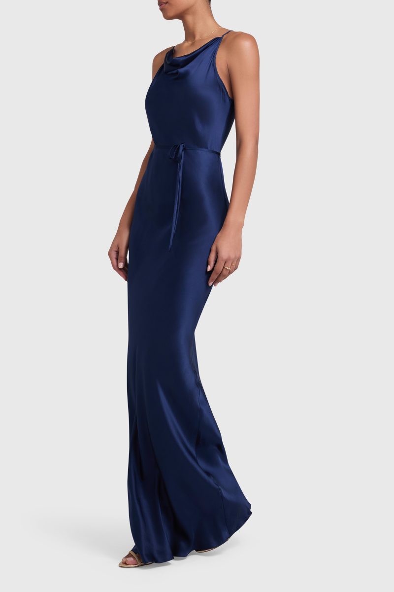 SC 22608 SHAELYN SILK MAXI NAVY A