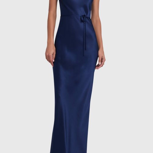 SC 22608 SHAELYN SILK MAXI NAVY B