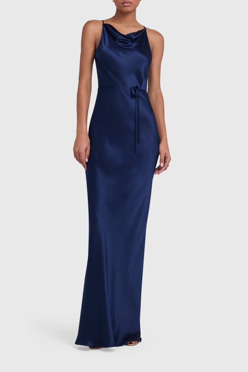 SC 22608 SHAELYN SILK MAXI NAVY B