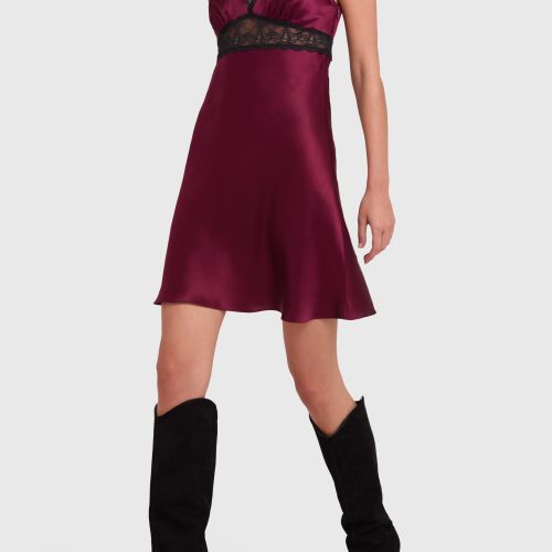 SC 22738 SLIP DRESS BURGUNDY A