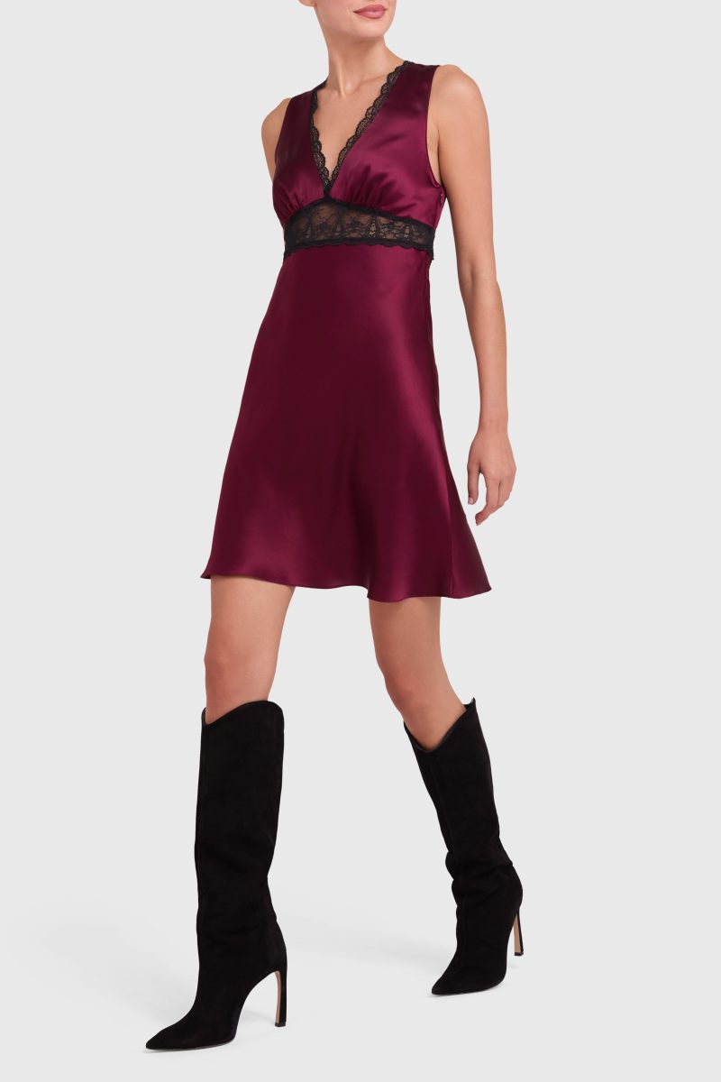 SC 22738 SLIP DRESS BURGUNDY A