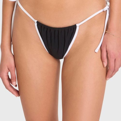 SWM 8401 CBK Sunnie Bikini Bottom BlackWhite 048