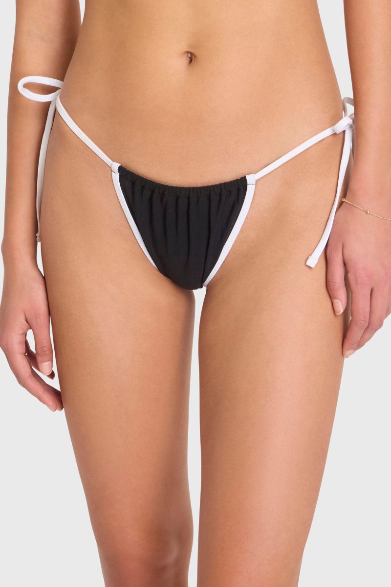 SWM 8401 CBK Sunnie Bikini Bottom BlackWhite 048