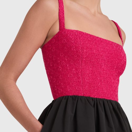 TWGA 22379MAA CHRISTINE DRESS PINK BLACK DETAIL