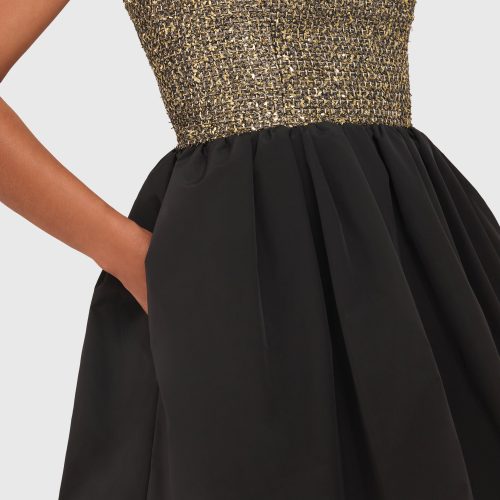 TWGA 22379TIN CHRISTINE DRESS GOLD BLACK DETAIL