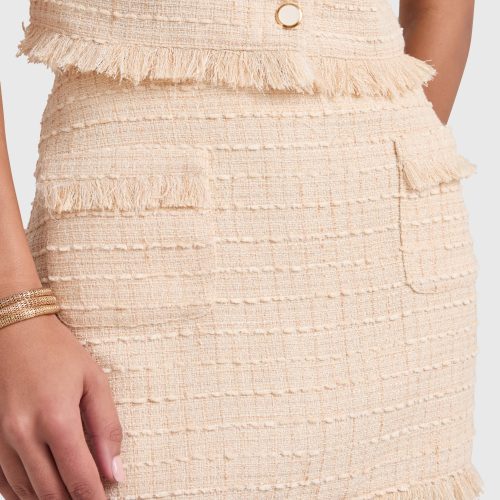 TW 40045SD ANDREA SKIRT BEIGE DETAIL