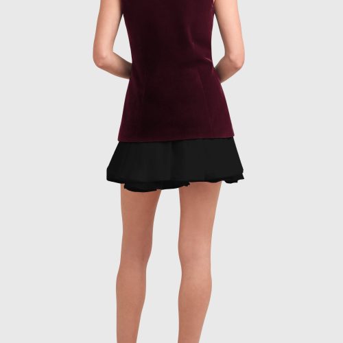 VECH 22561 JUSTINE DRESS BURGUNDY BLACK BACK