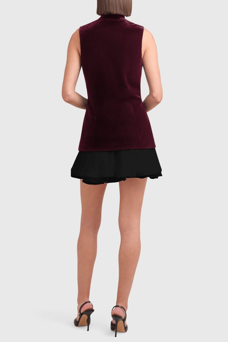 VECH 22561 JUSTINE DRESS BURGUNDY BLACK BACK